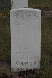 Les Baraques Military Cemetery Sangatte - Chang Tien Hsiang, 